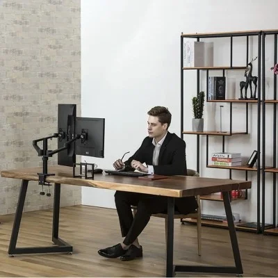 Gamvity ErgoView Pro Dual Monitor Arm &ndash; 360&deg; Swivel Desk Mount (32") _ Black